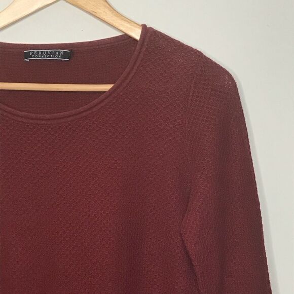 Peruvian Collection Sz S Maroon Sweater - Picture 1 of 8